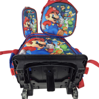 Mochila escolar con carrito de Mario Bros 3 piezas - Imagen 2