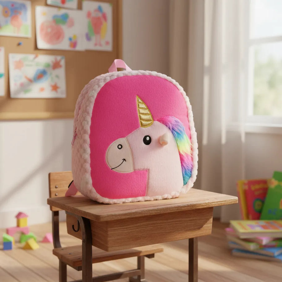 Mochila de Unicornio Tela Peluche (1)