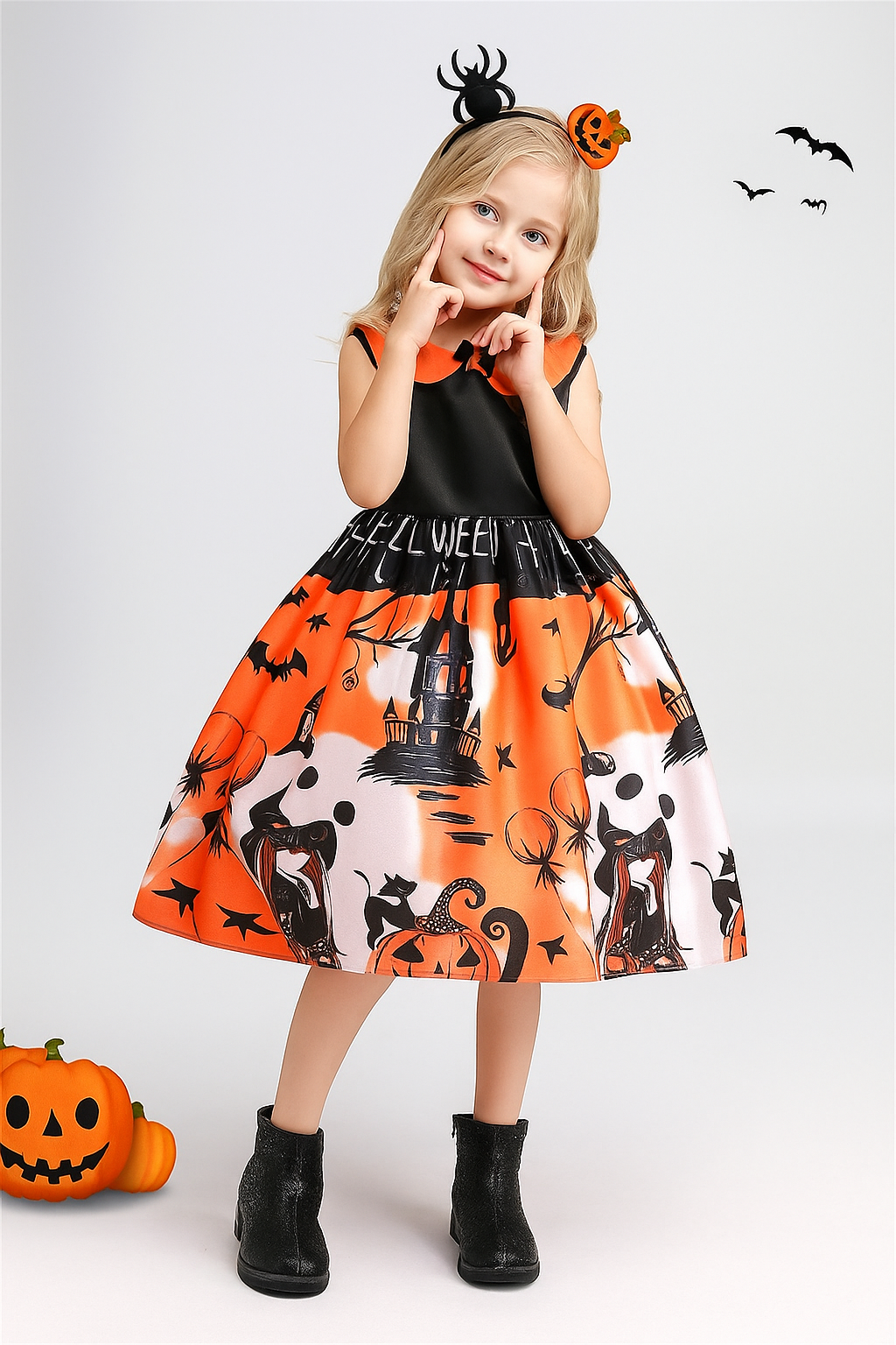 Brujita con estampado naranja