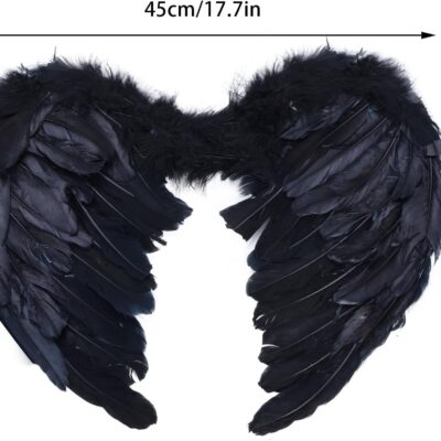 Alas de Plumas Negras y Vincha Cuernos de Maléfica - Imagen 4