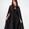 Capa Negra Con Cuernos Para Halloween. 120cm - Thumbnail Image 1