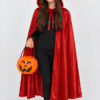 Capa de Terciopelo Roja 80 Cm con Calabaza Para Halloween - Thumbnail Image 1