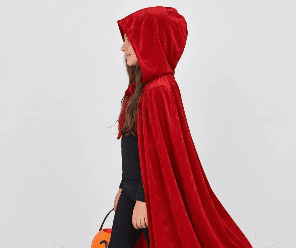 Capa de Terciopelo Roja 80 Cm con Calabaza Para Halloween - Imagen 2