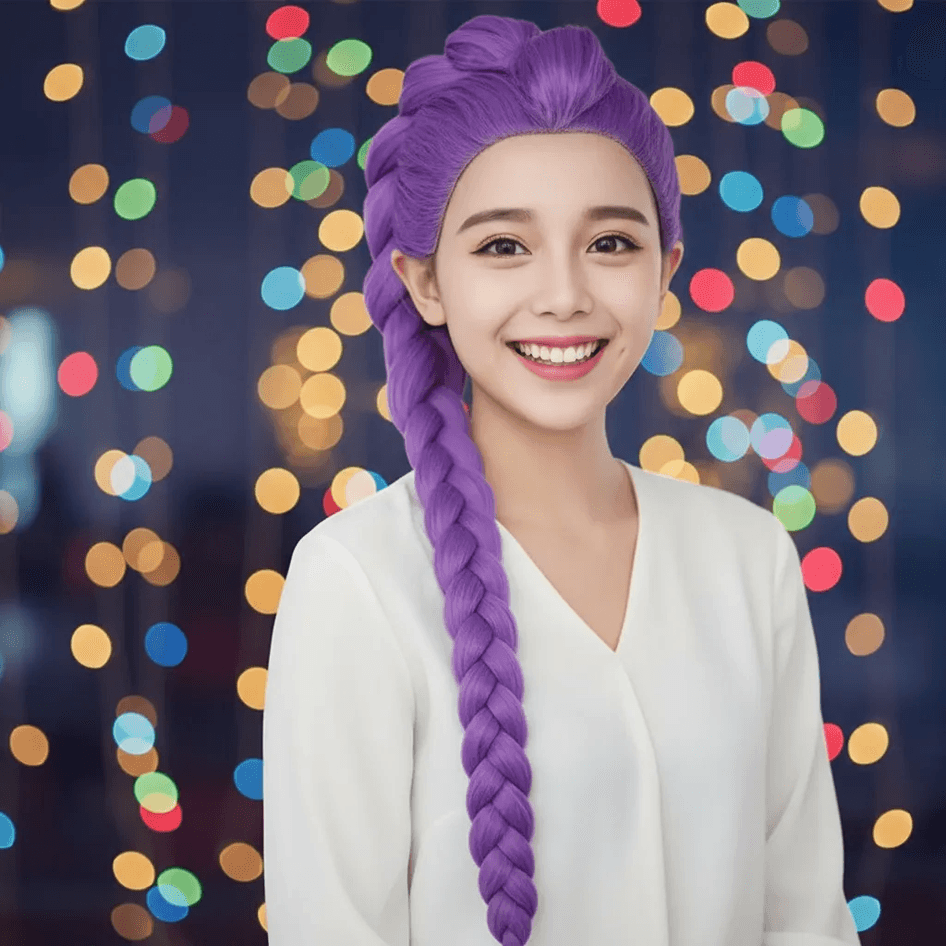 Peluca Y Trenza Larga De Rumi Las Guerreras K-pop - Imagen 2